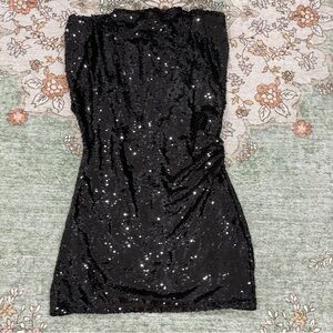 H&M Black Sequin Mini Dress